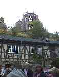 The ruins of the church, from below.