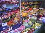 A beautiful fruit display at the market