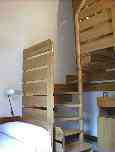 Brig's bed, and the stairs to my bed in the loft.  Romantic Venice, indeed.