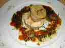 Mushroom puree and rabbit kidneys confit