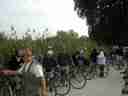 Selecting our bicycles, and trying them on for size