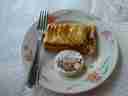 Dessert: apple tart and goat cheese Dessert: apple tart and goat cheese