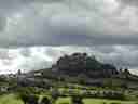 A castle overlooks the Autoroute