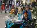 street musicians, complete with CDs for sale