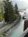 View of the Arve river from our hotel room balcony