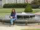 Kristen poses by the fountain Kristen poses by the fountain