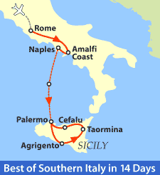 Itinerary map, copyright Rick Steves, 2004