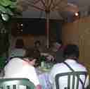 fellow travellers at the next table (Mike, Denise, Victoria)