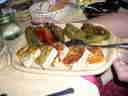 fritatta and peppers stuffed with meat